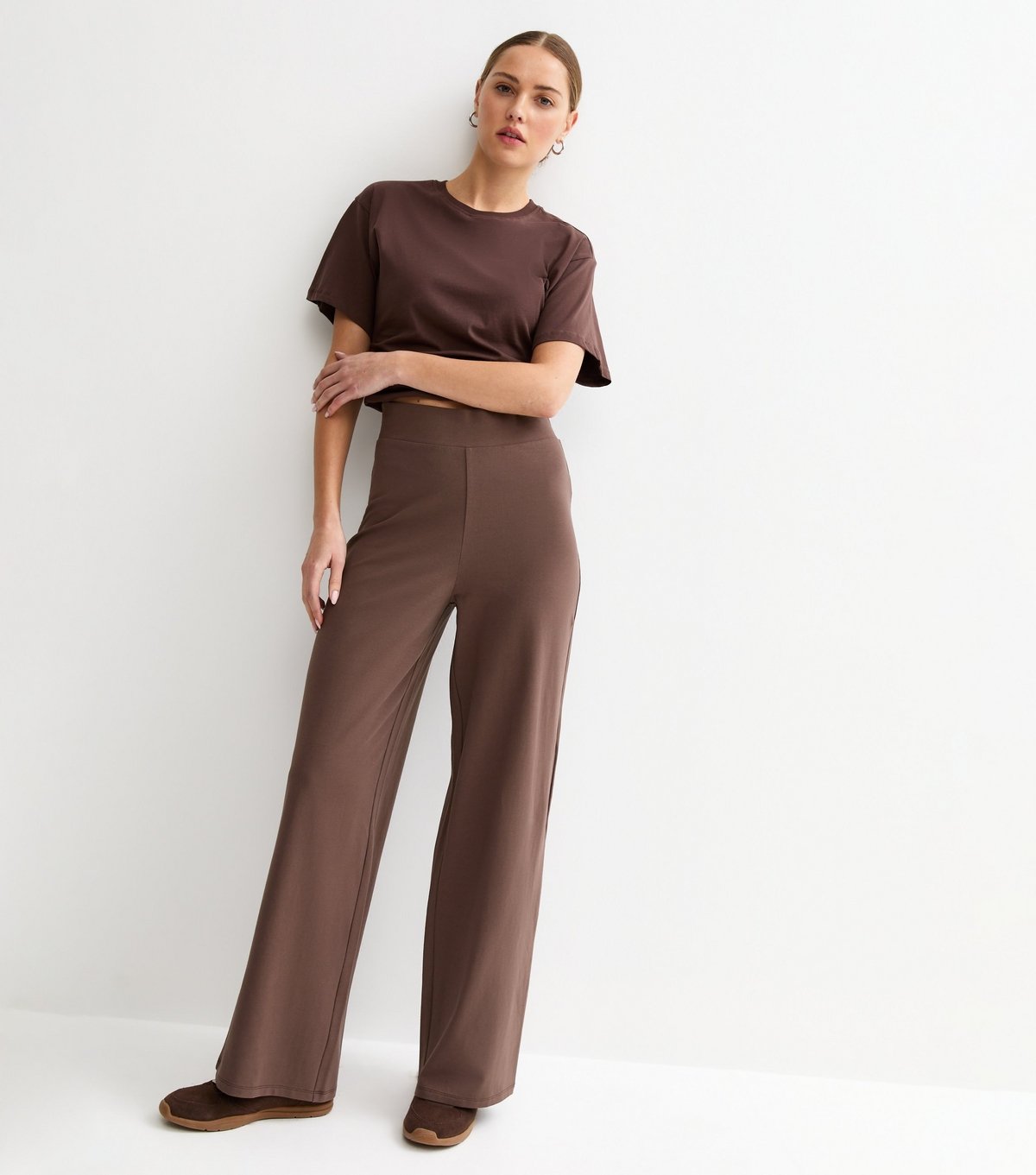 New Look Women's Dark Brown Wide Leg Leggings New Look - 2