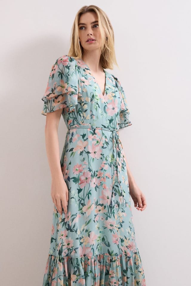 Phase Eight Phase Eight Women's Violet V-Neck Maxi Dress in Turquoise - 3