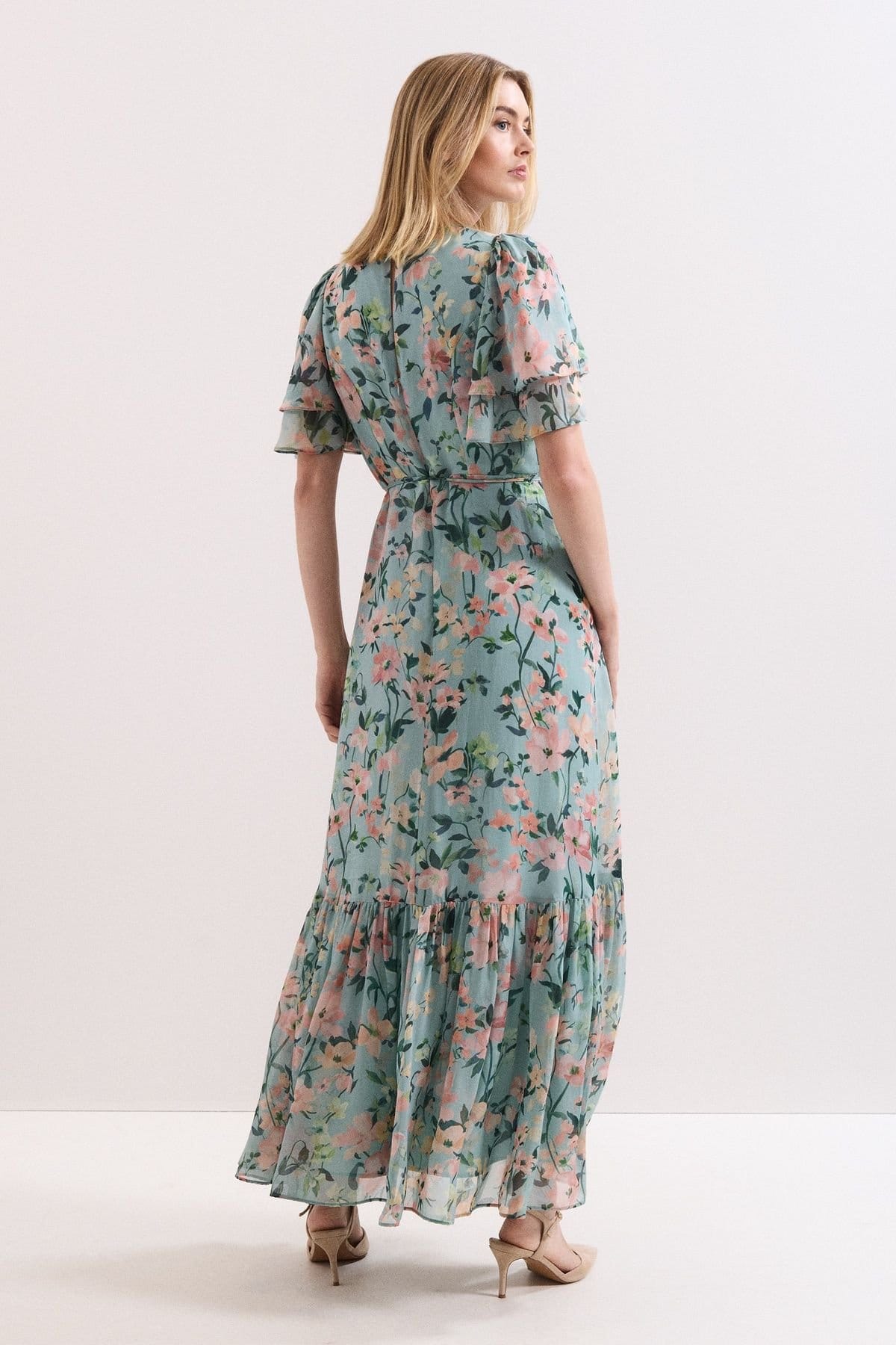 Phase Eight Phase Eight Women's Violet V-Neck Maxi Dress in Turquoise - 4