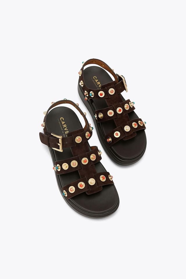 Carvela Carvela Women's 'Amalfi Flatform' Suede Sandals in Dark Brown - 2