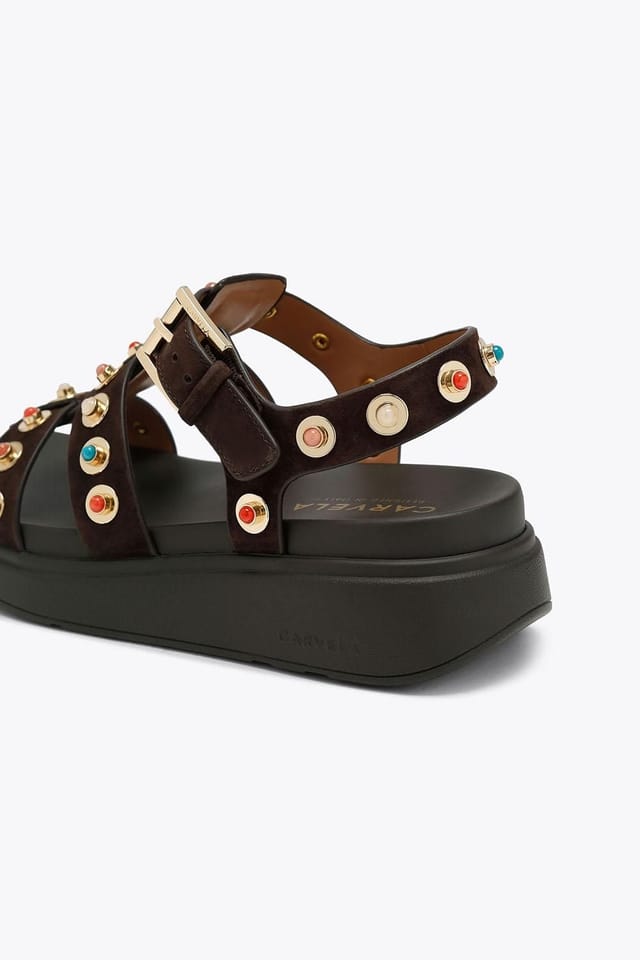 Carvela Carvela Women's 'Amalfi Flatform' Suede Sandals in Dark Brown - 3