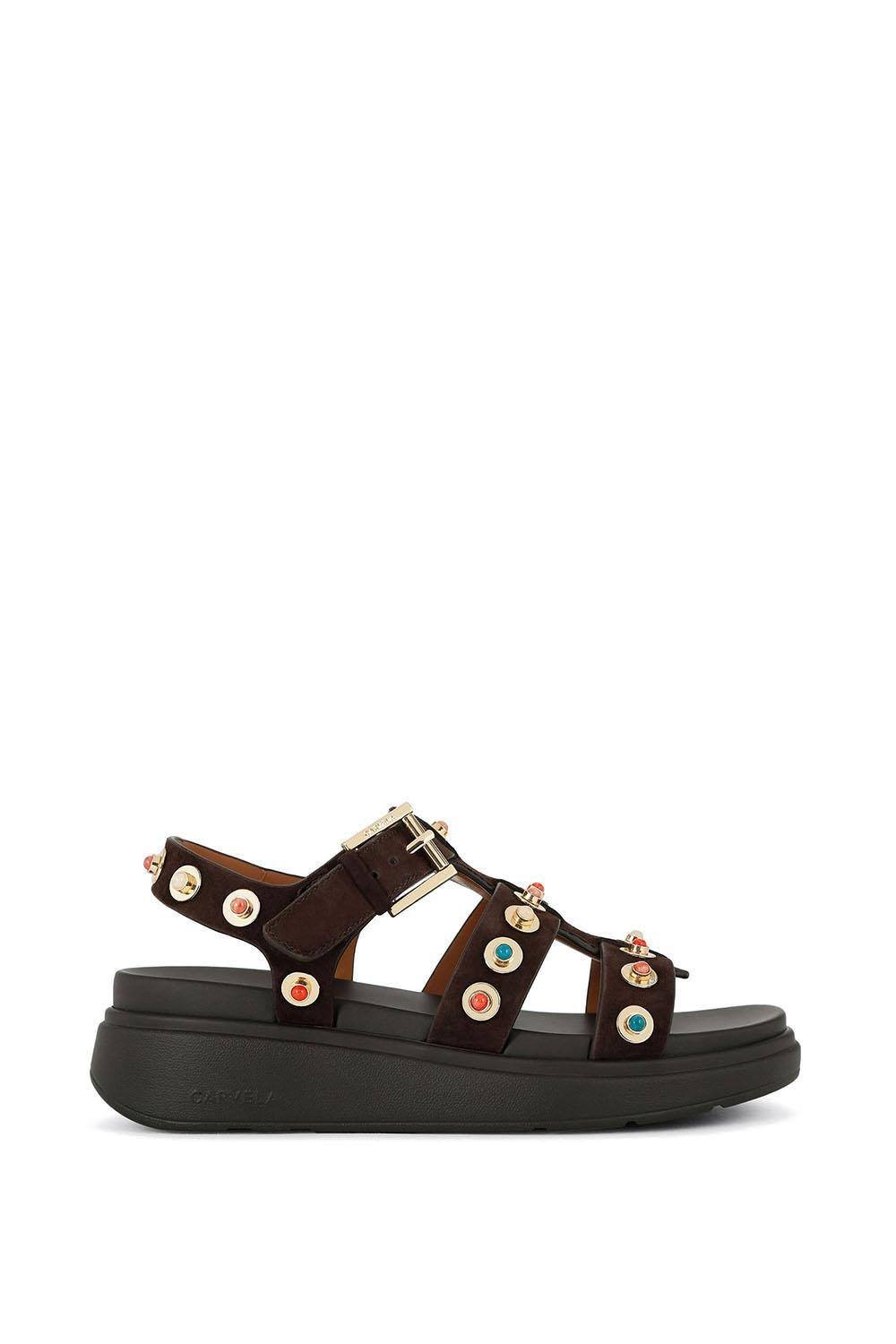 Carvela Carvela Women's 'Amalfi Flatform' Suede Sandals in Dark Brown - 4