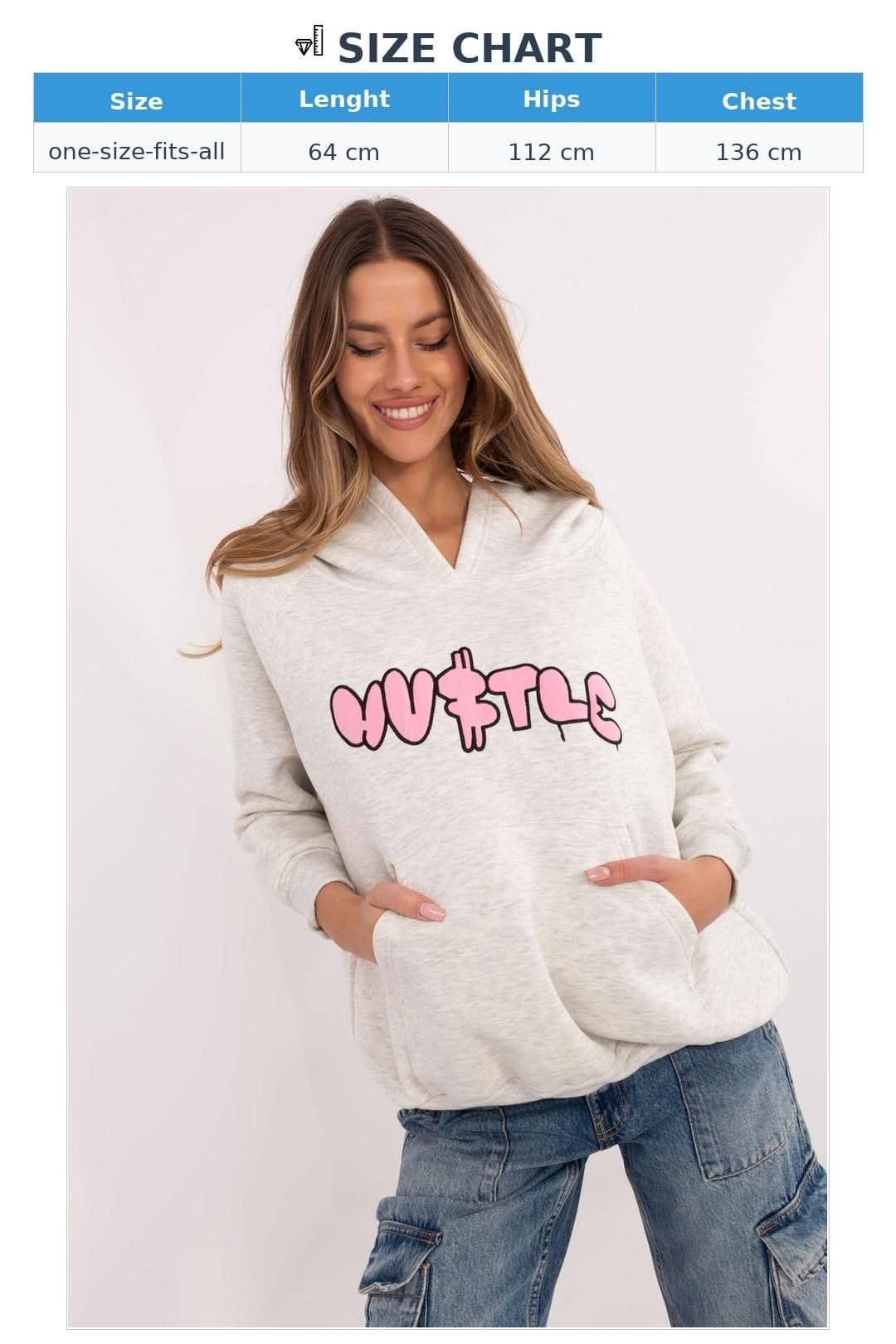 Love Lace Love Lace Women's Cotton Polyester Hooded Sweatshirt Kangaroo in Grey - 4