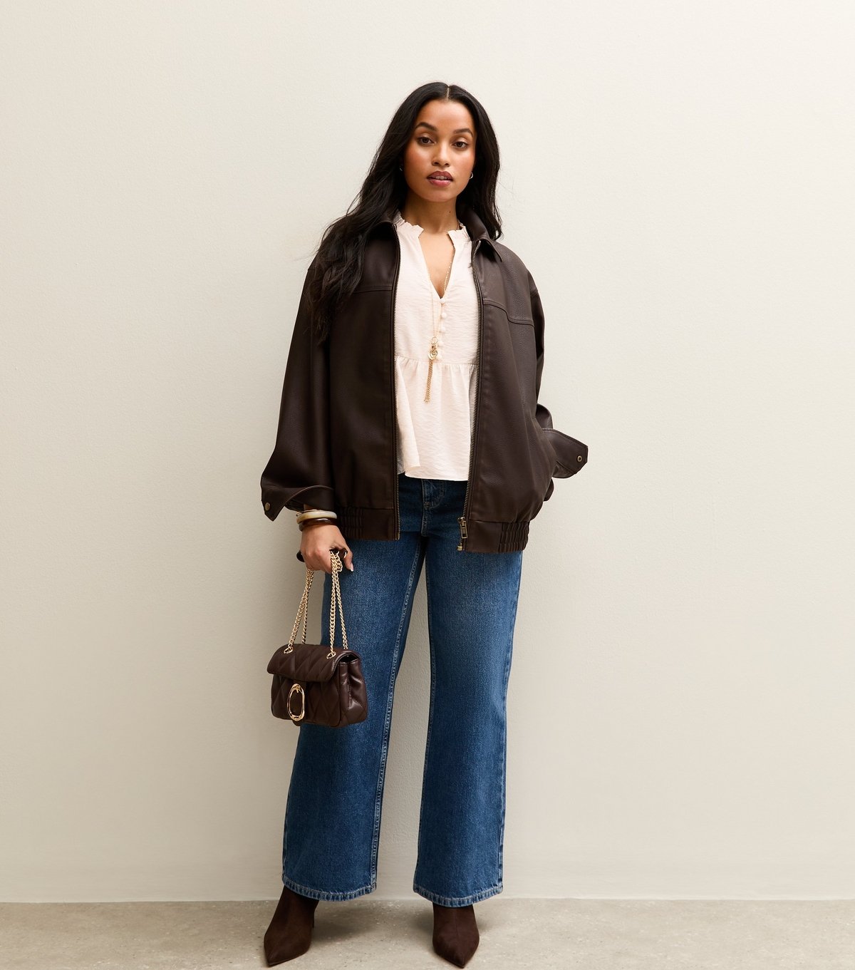 New Look Women's Petite Off White Buttoned Peplum Blouse New Look - 3