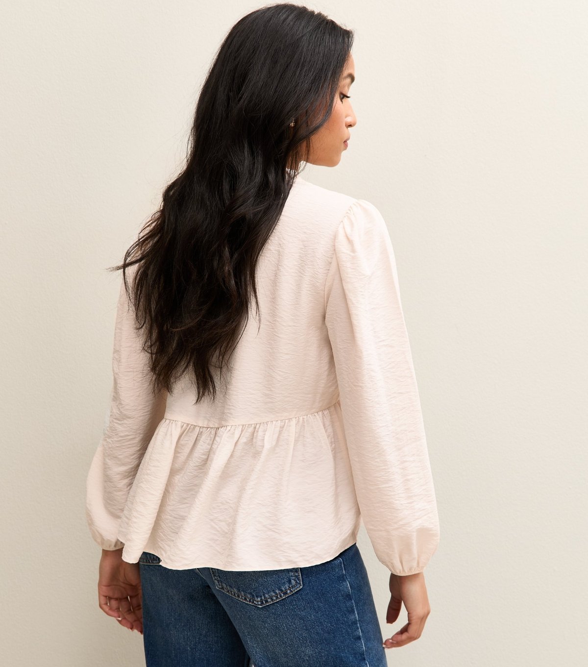 New Look Women's Petite Off White Buttoned Peplum Blouse New Look - 4