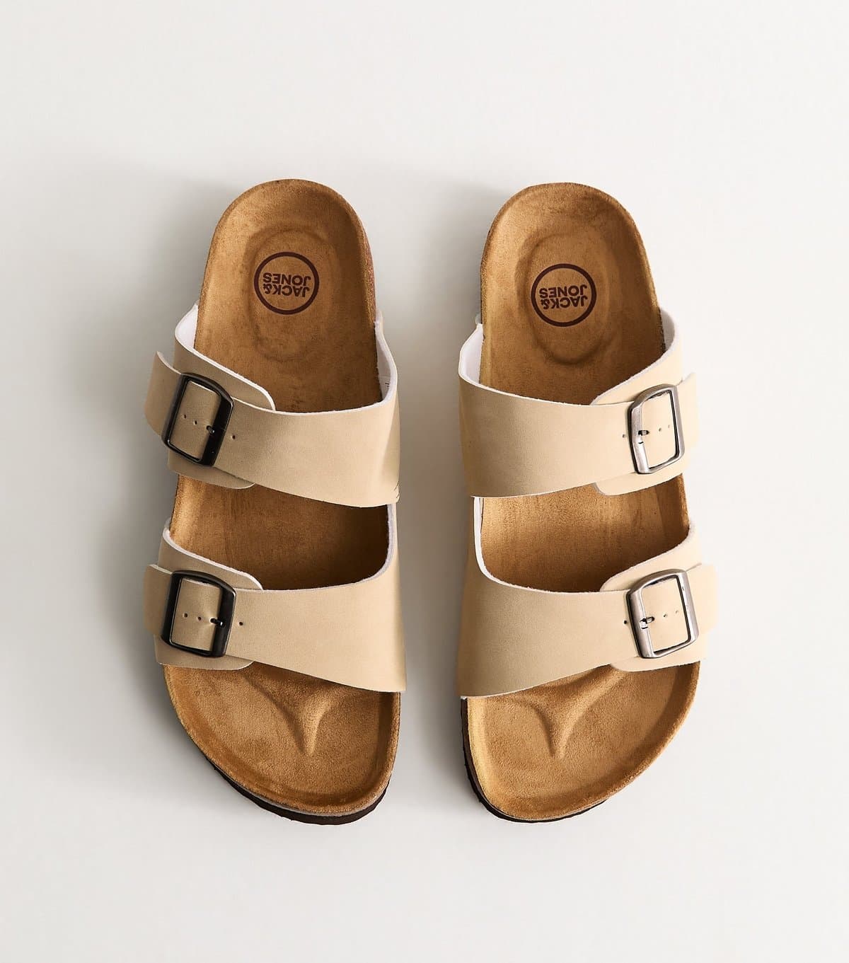 jack & jones Men's Light Brown Faux Suede Double Strap Mule Sandals Jack & Jones New Look