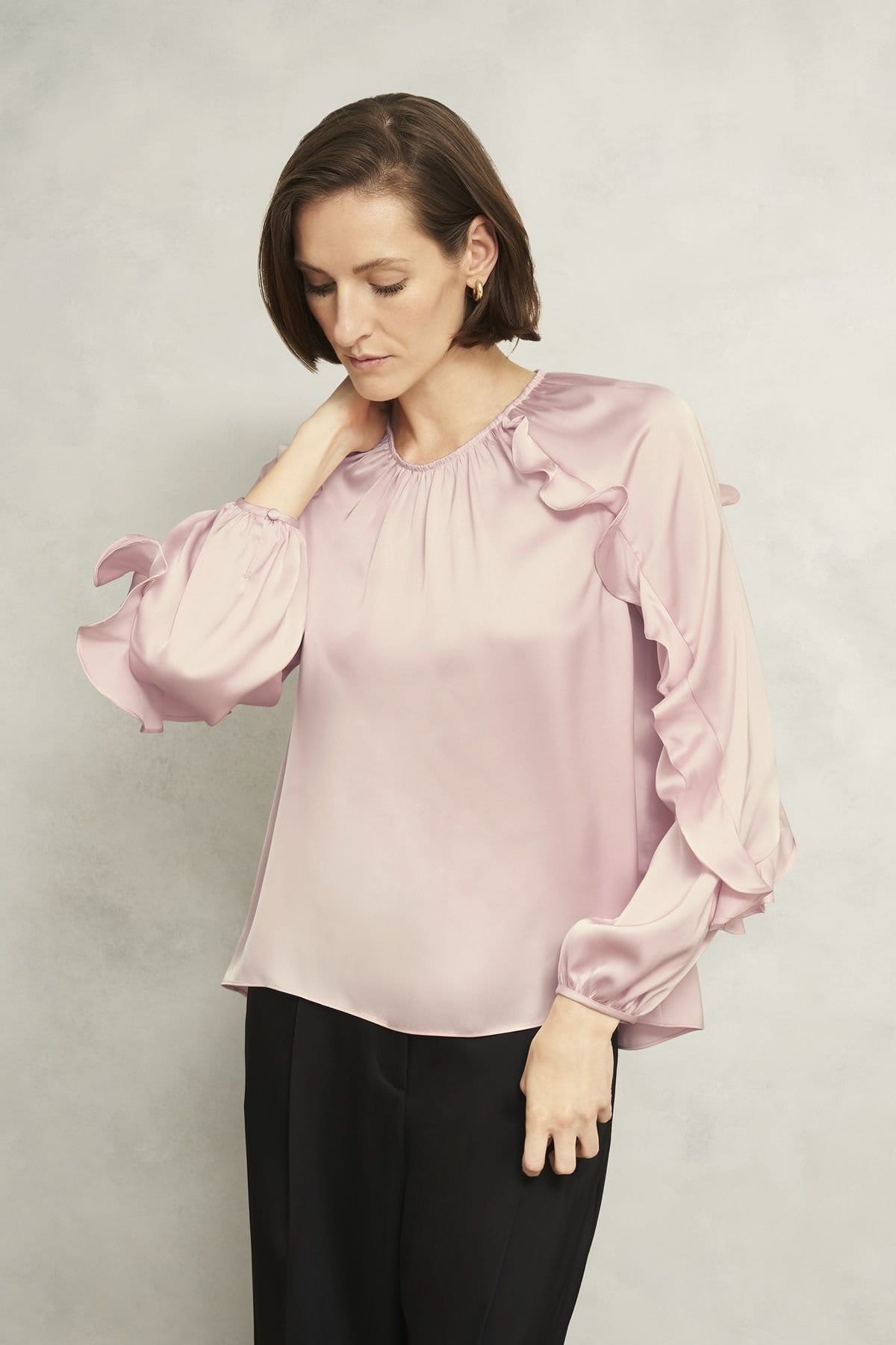 Hobbs London Women's Babbington Blouse in Pale Pink