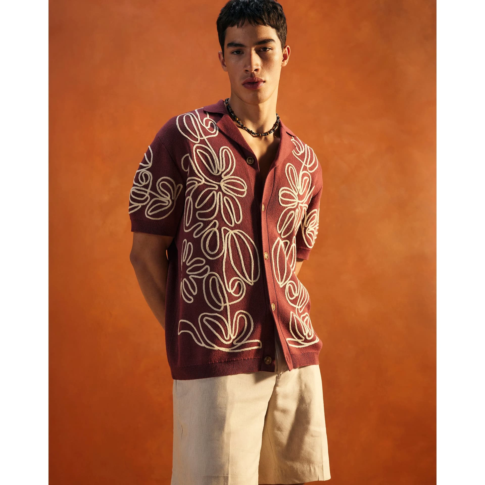River Island Mens River Island Red Regular Fit Short Sleeve Cornelli Shirt