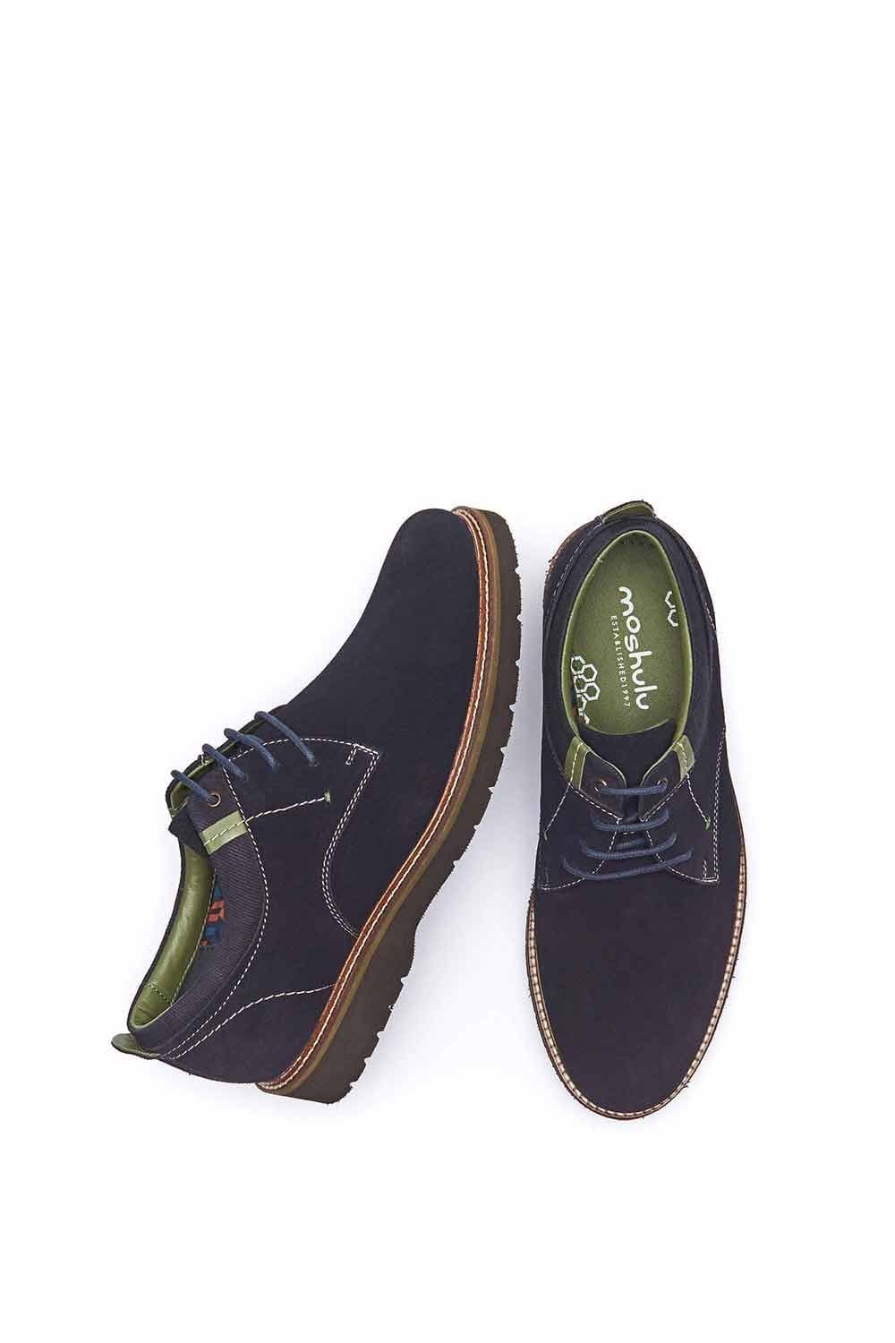 Moshulu Moshulu Indigo Suede Derby Shoes for Men
