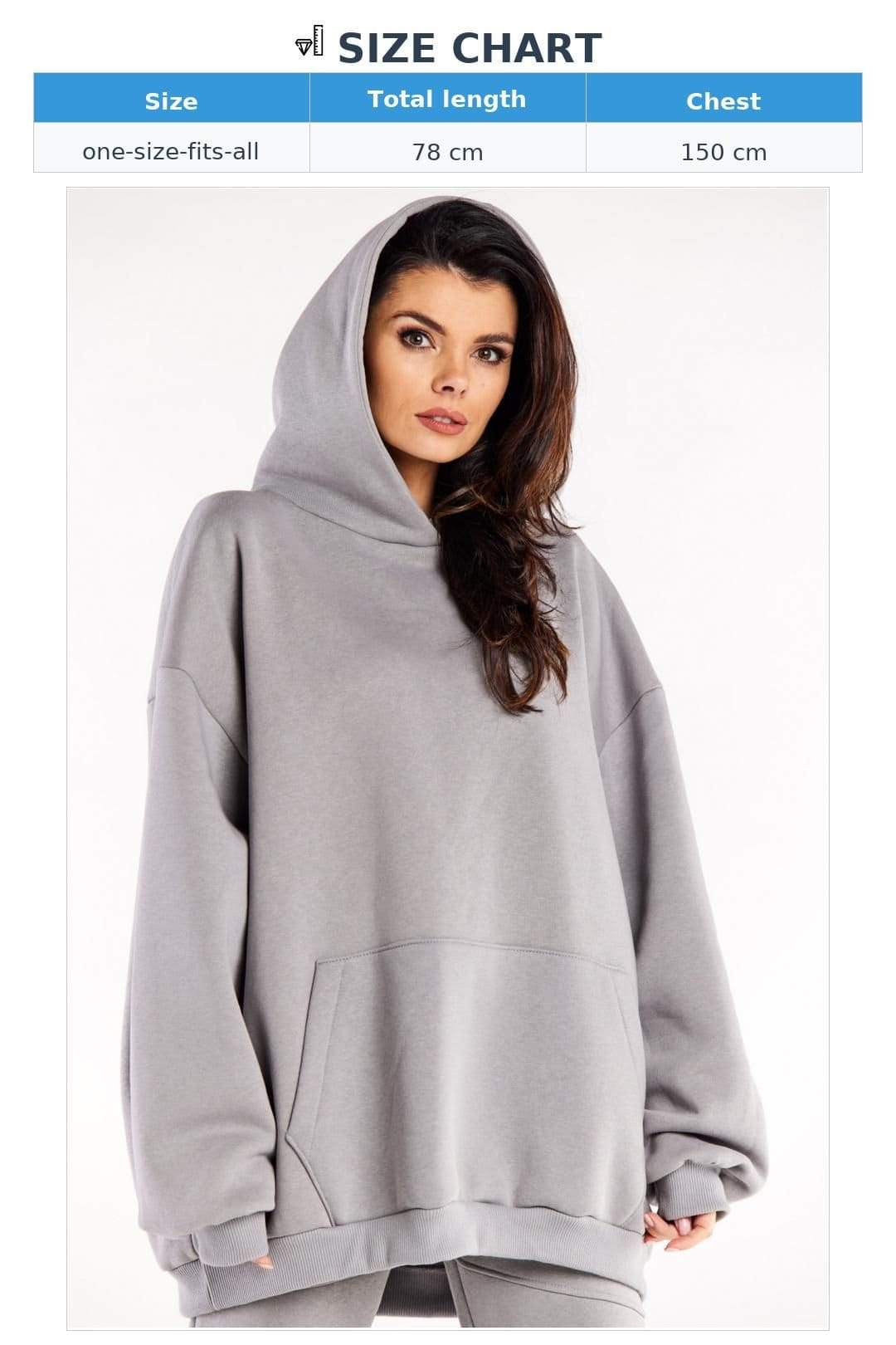 Love Lace Love Lace Women's Oversize Kangaroo Pocket Hoodie in Grey - 4