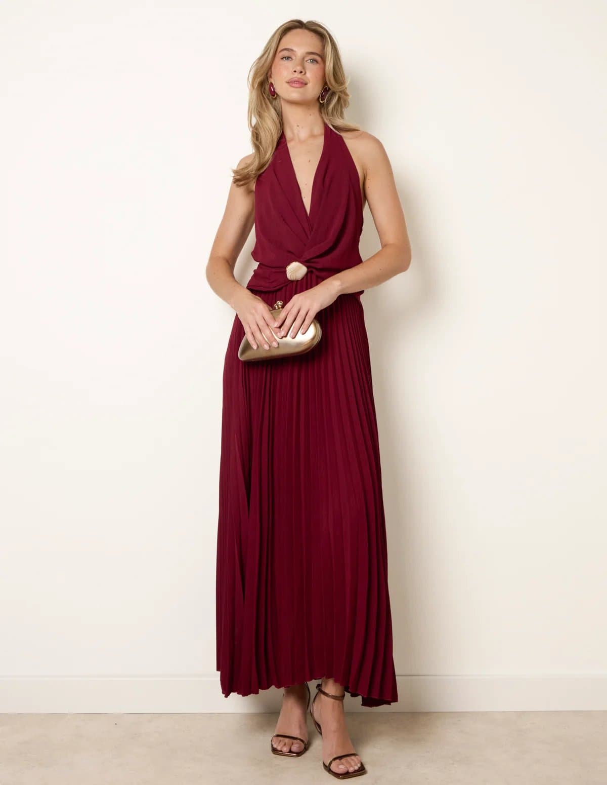 Blue Vanilla Cross Front Halter Dress