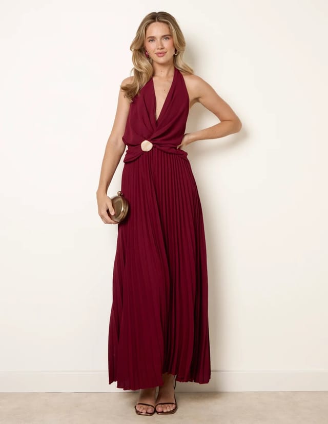 Blue Vanilla Cross Front Halter Dress - 2