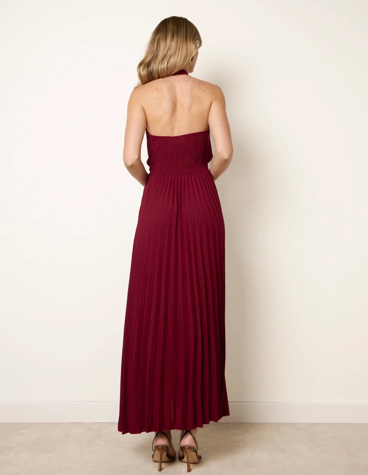 Blue Vanilla Cross Front Halter Dress - 4