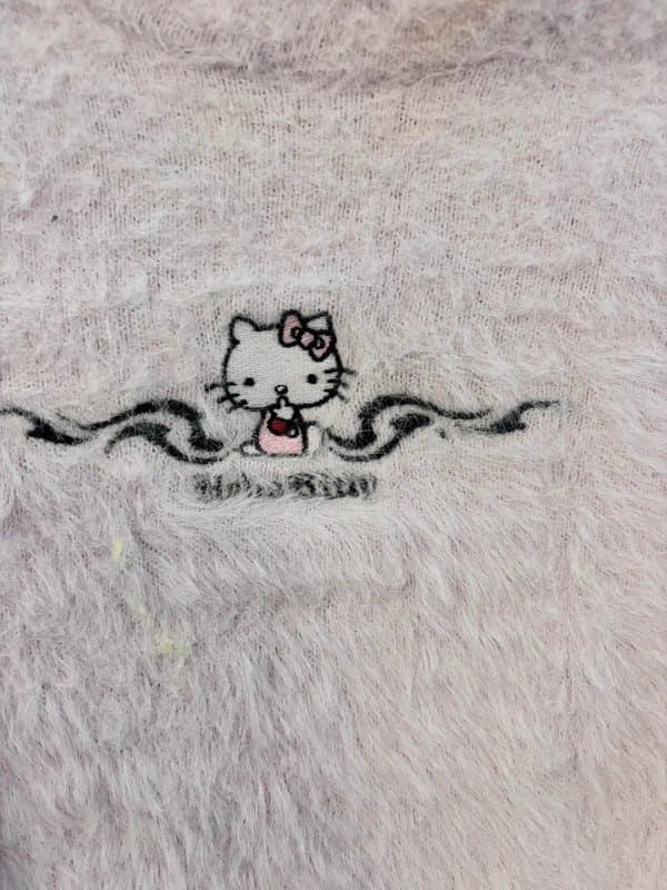 Bershka Hello Kitty x Bershka Fuzzy Crop Top - Size M