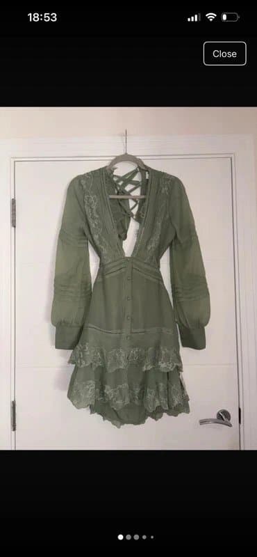 ASOS ASOS sage green ruffle mini dress size 12