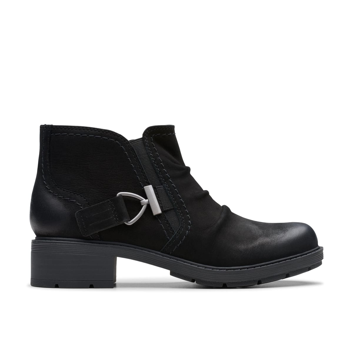 Clarks Clarks Women's Hearth Clara Black Nubuck Ankle Boots - 1