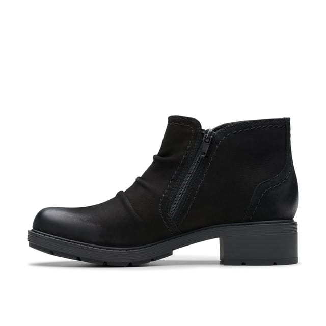 Clarks Clarks Women's Hearth Clara Black Nubuck Ankle Boots - 2