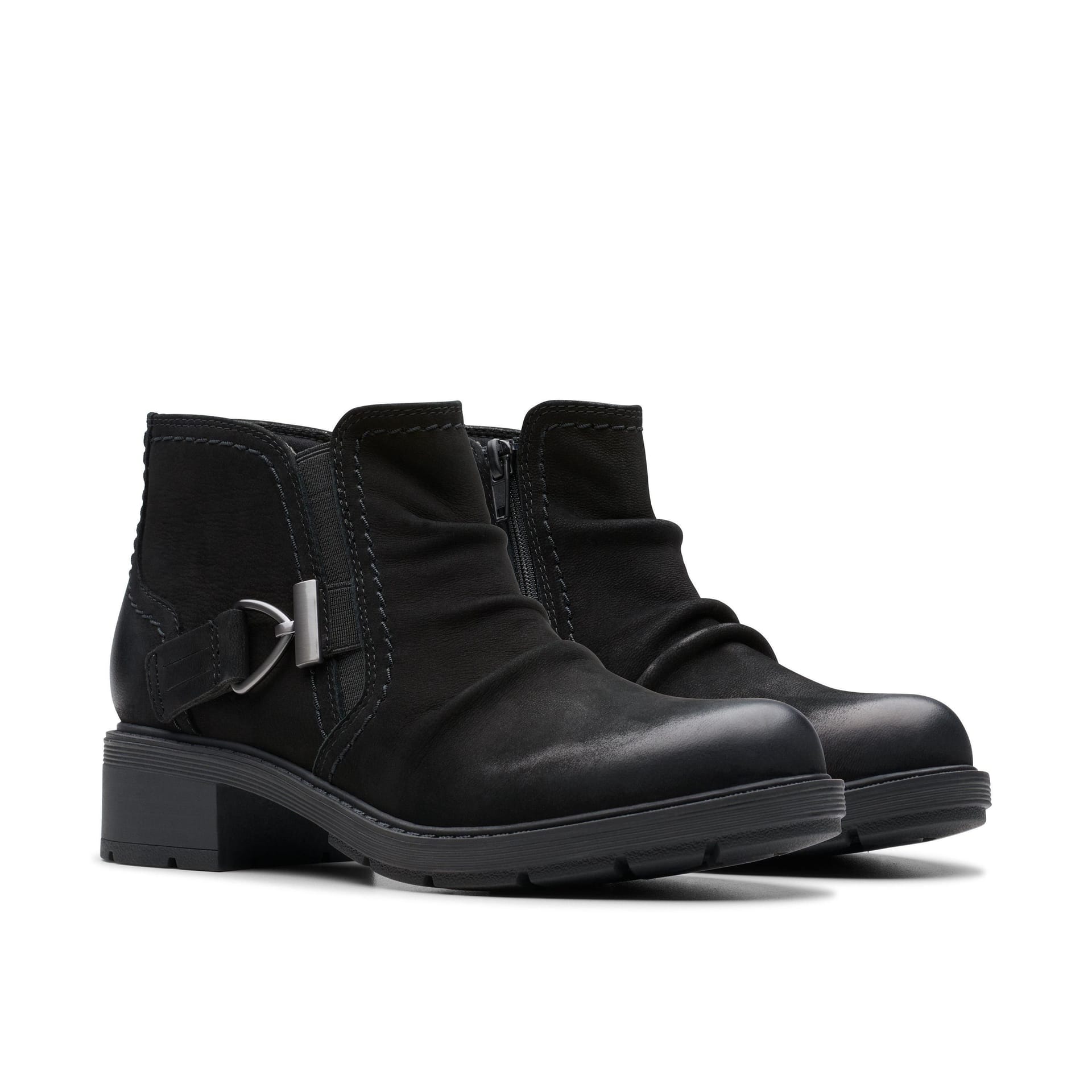 Clarks Clarks Women's Hearth Clara Black Nubuck Ankle Boots - 4