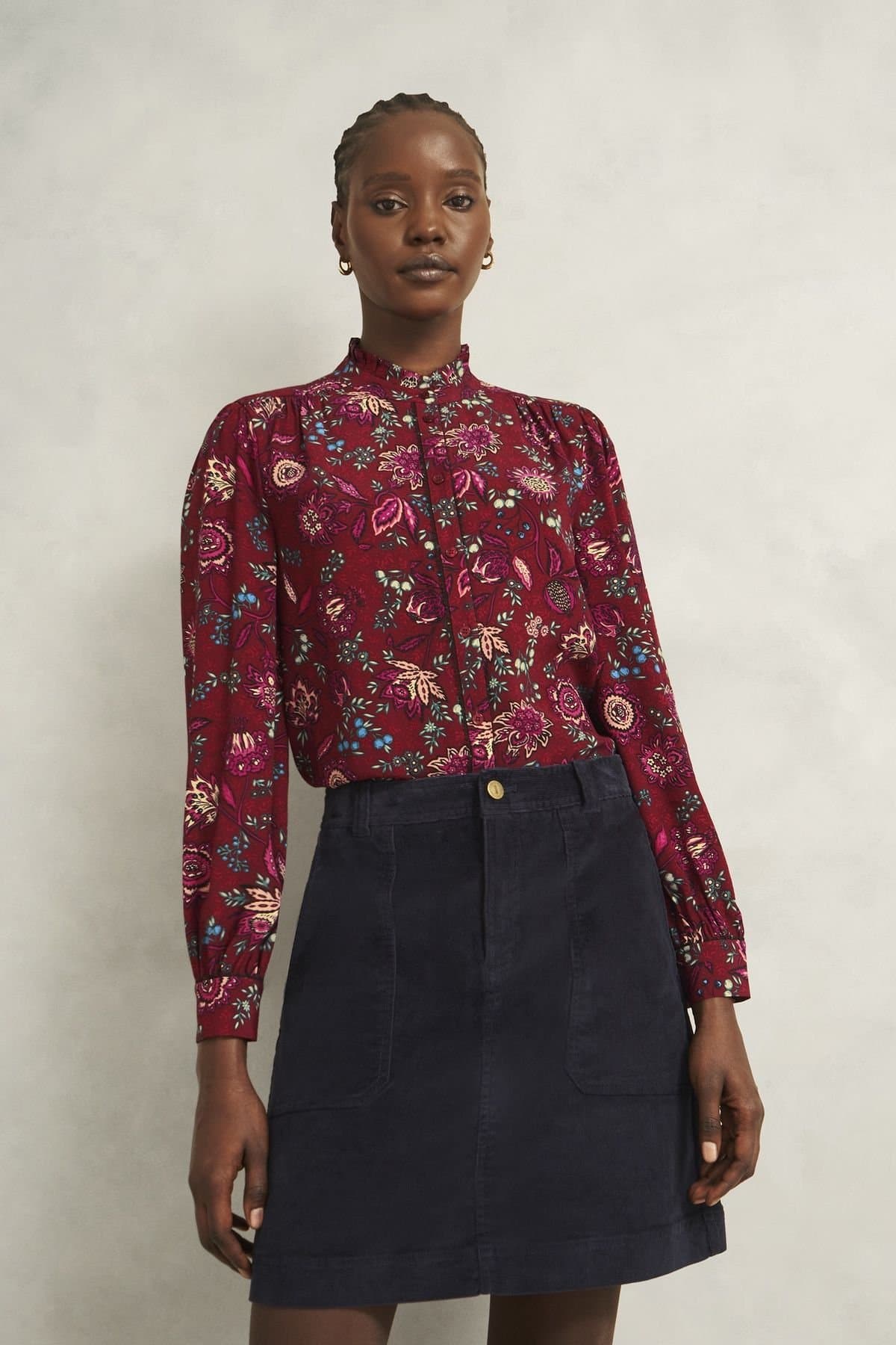 Hobbs London Hobbs London Women's Carissa Botanic Blouse in Wine