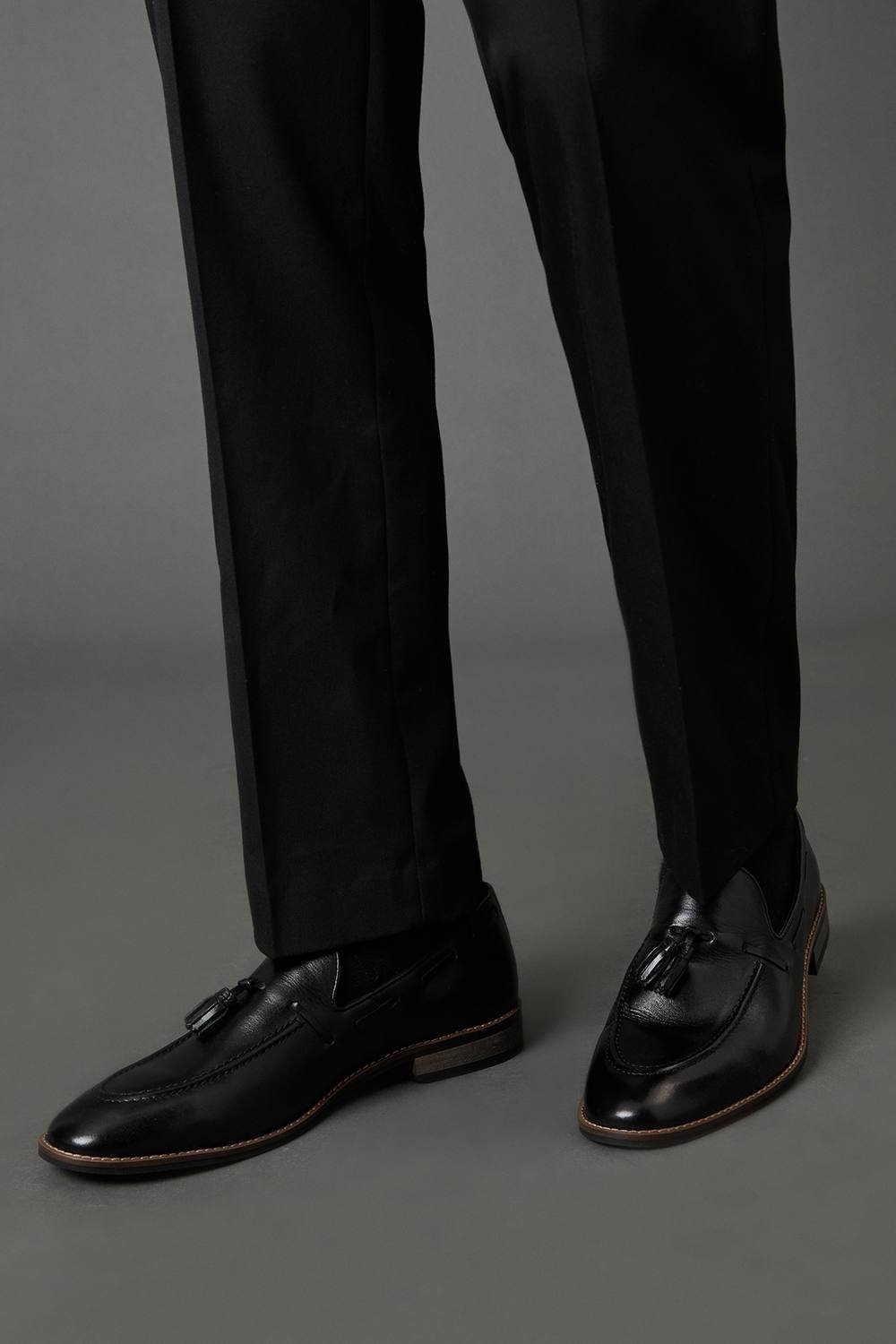 Burton Burton Men's Black Smart Tassel Penny Loafers - 2