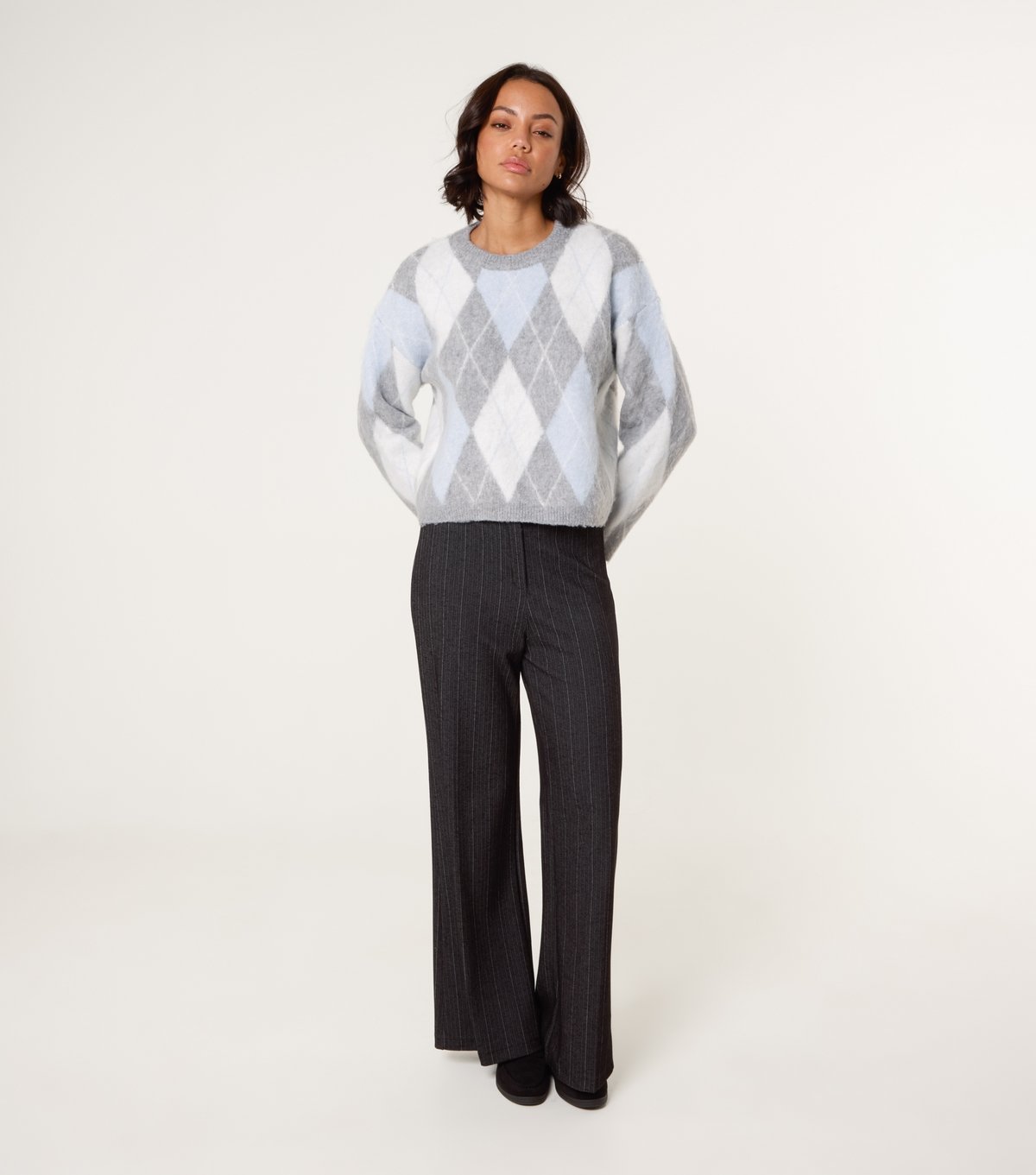 Blue Vanilla Women's Blue Argyle Knit Jumper Blue Vanilla New Look - 2