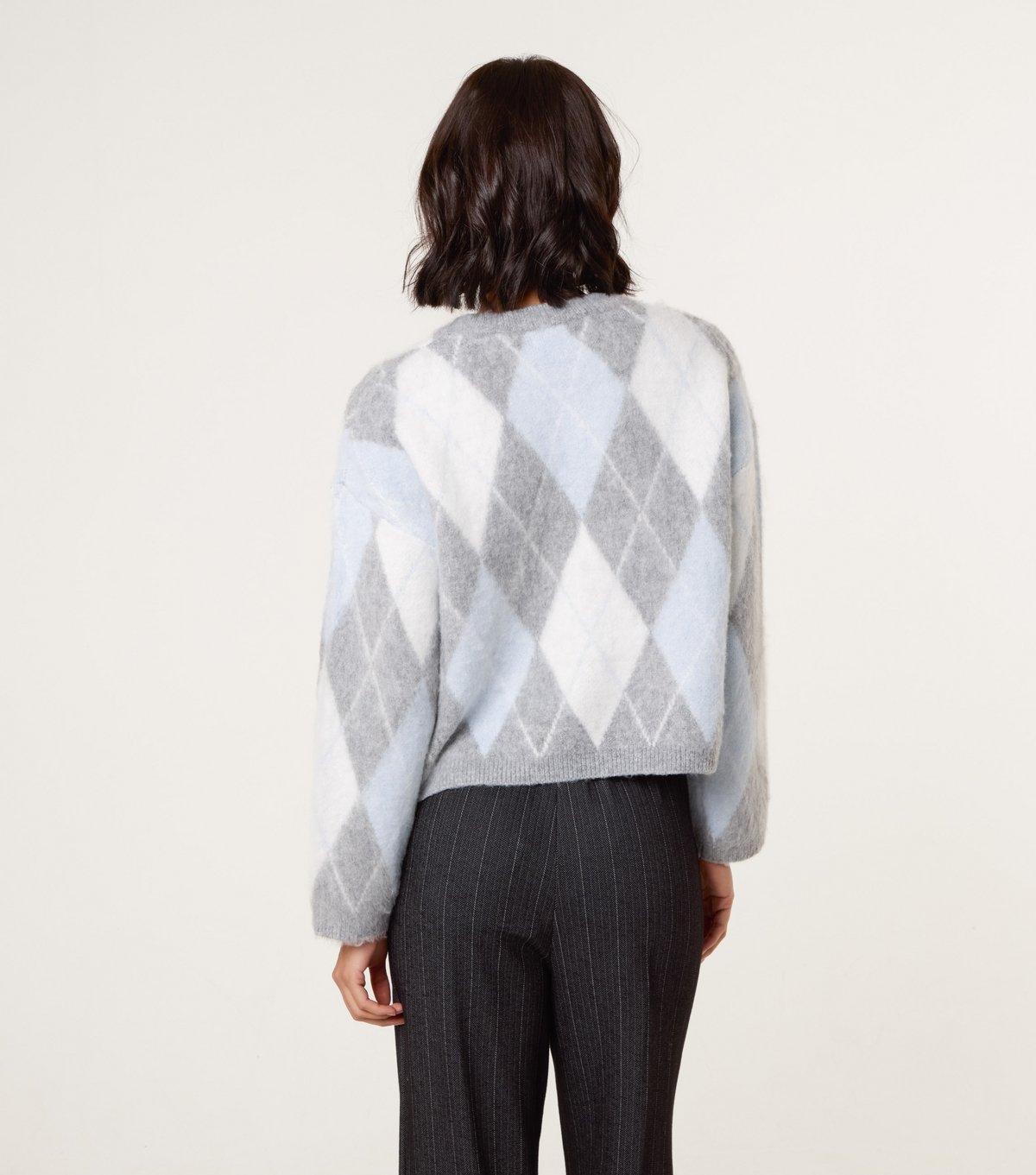 Blue Vanilla Women's Blue Argyle Knit Jumper Blue Vanilla New Look - 4