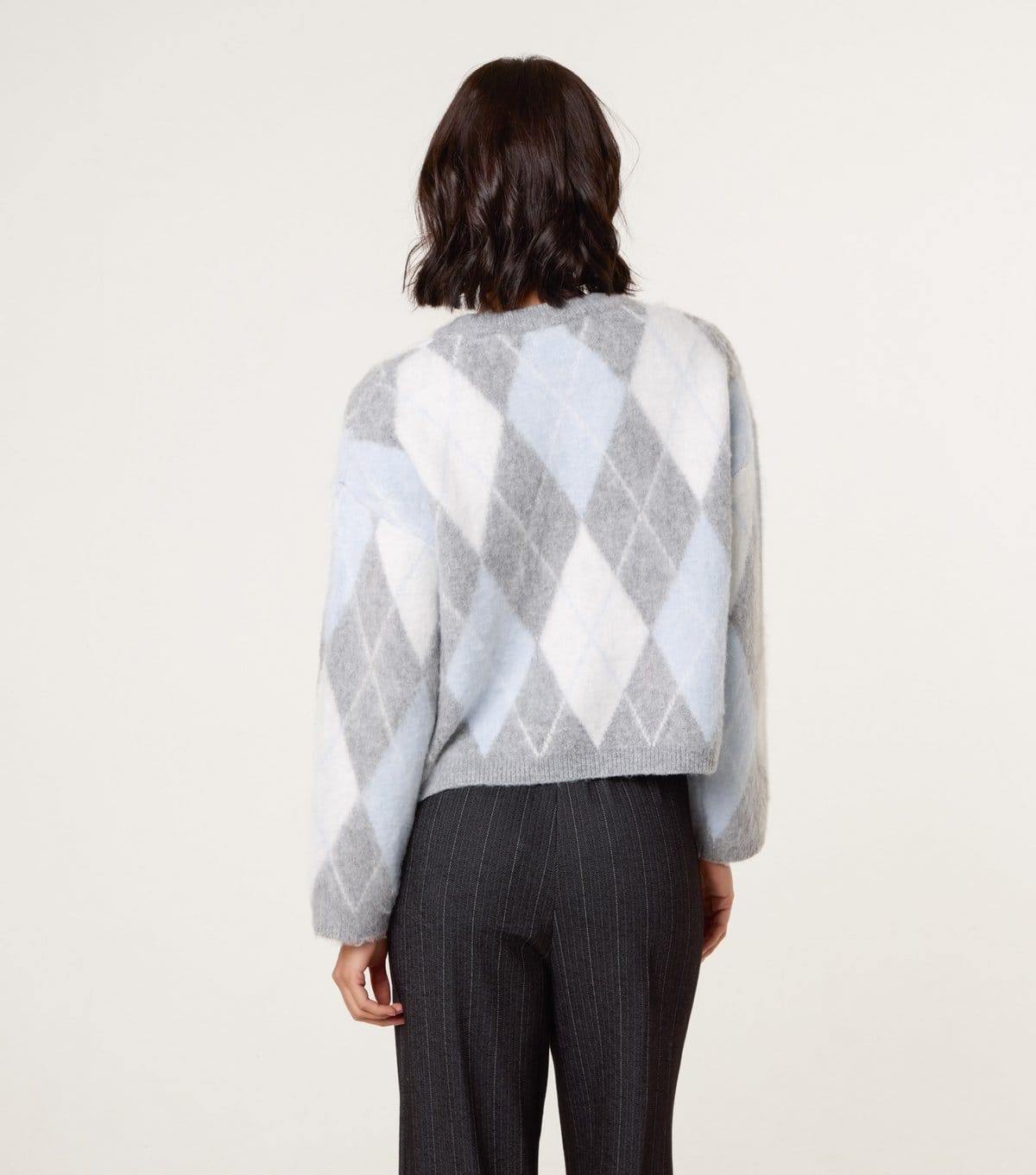 Blue Vanilla Women's Blue Argyle Knit Jumper Blue Vanilla New Look - 4