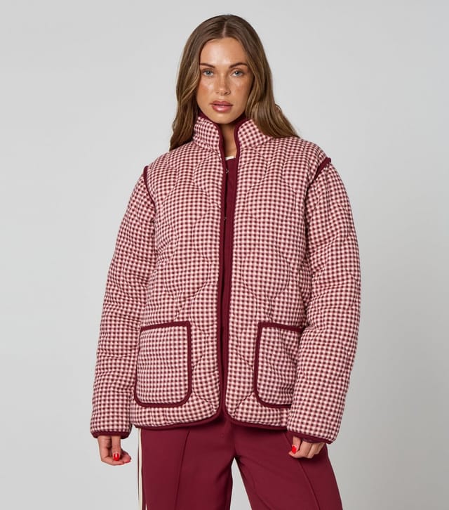Urban Bliss Women's Red Check Quilted Jacket Urban Bliss New Look - 2