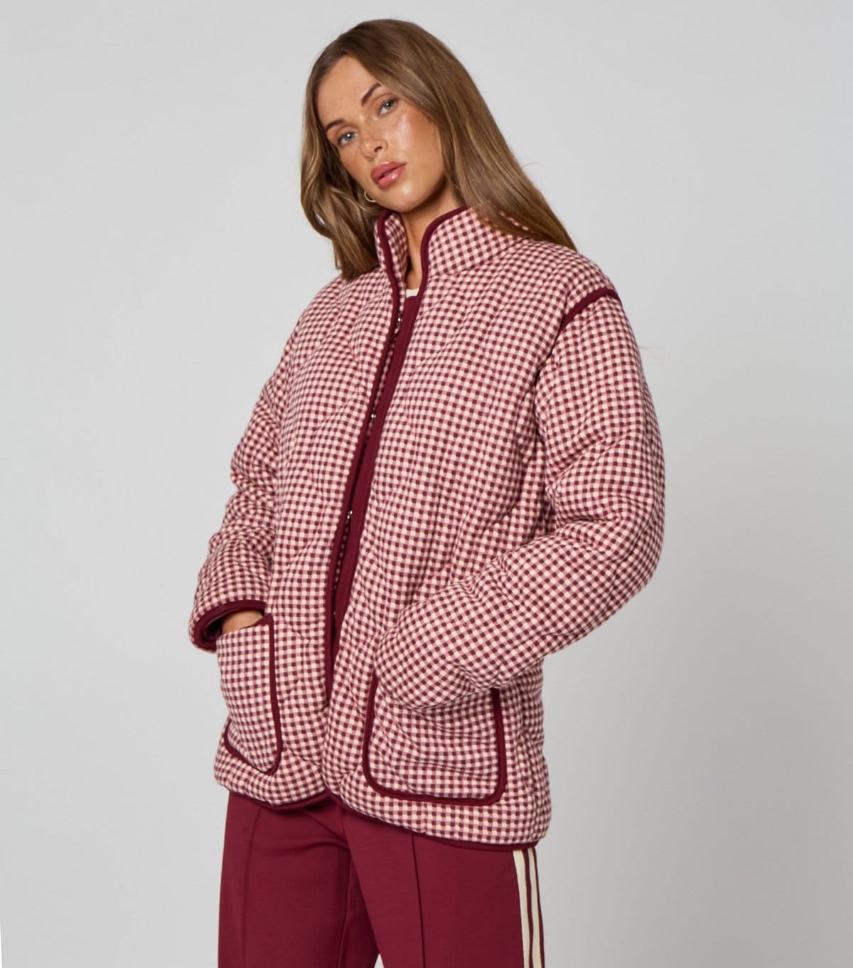 Urban Bliss Women's Red Check Quilted Jacket Urban Bliss New Look - 4