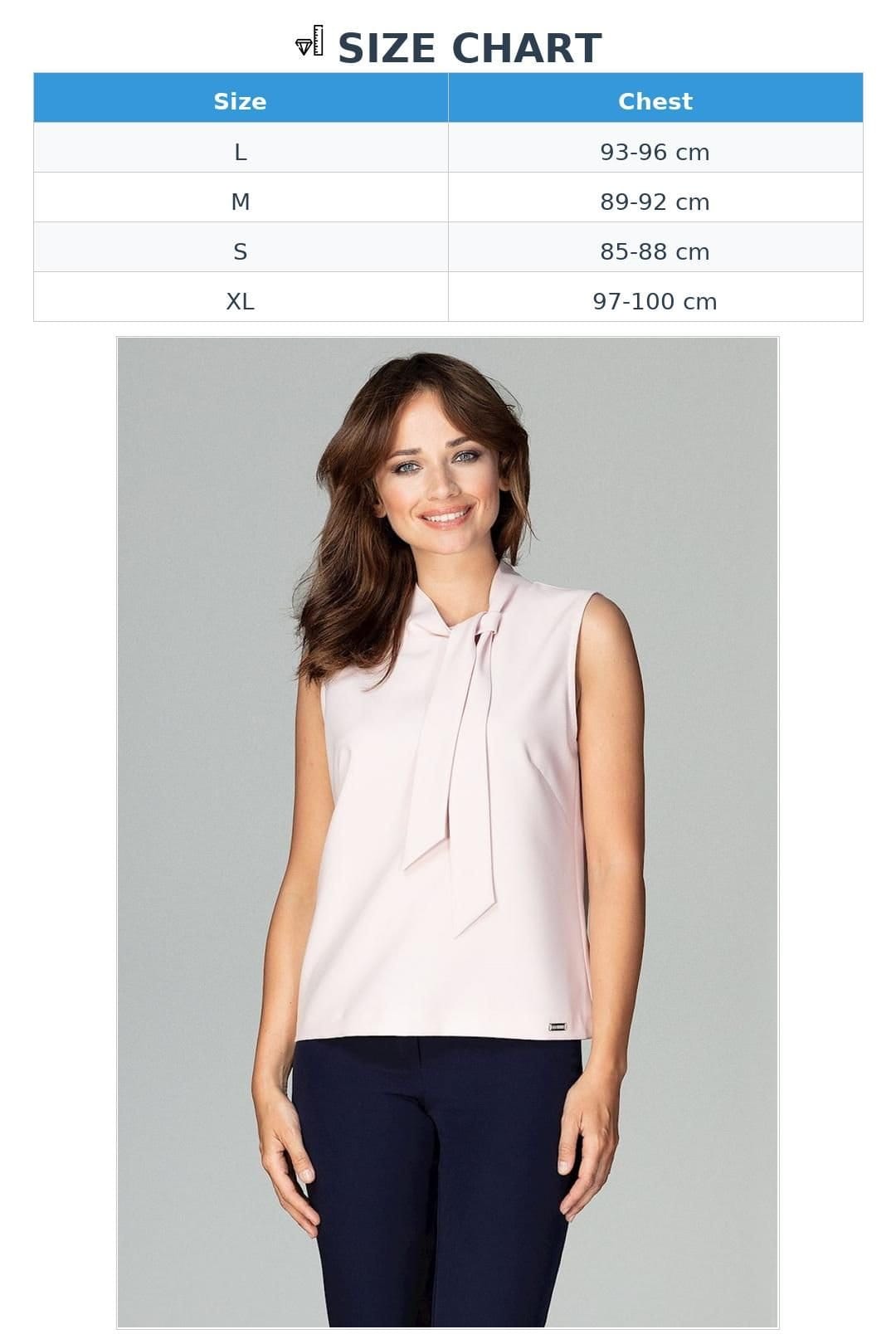 Love Lace Love Lace Women's Delicate Tie Neck Sleeveless Blouse with Back Zip in Pink - 4