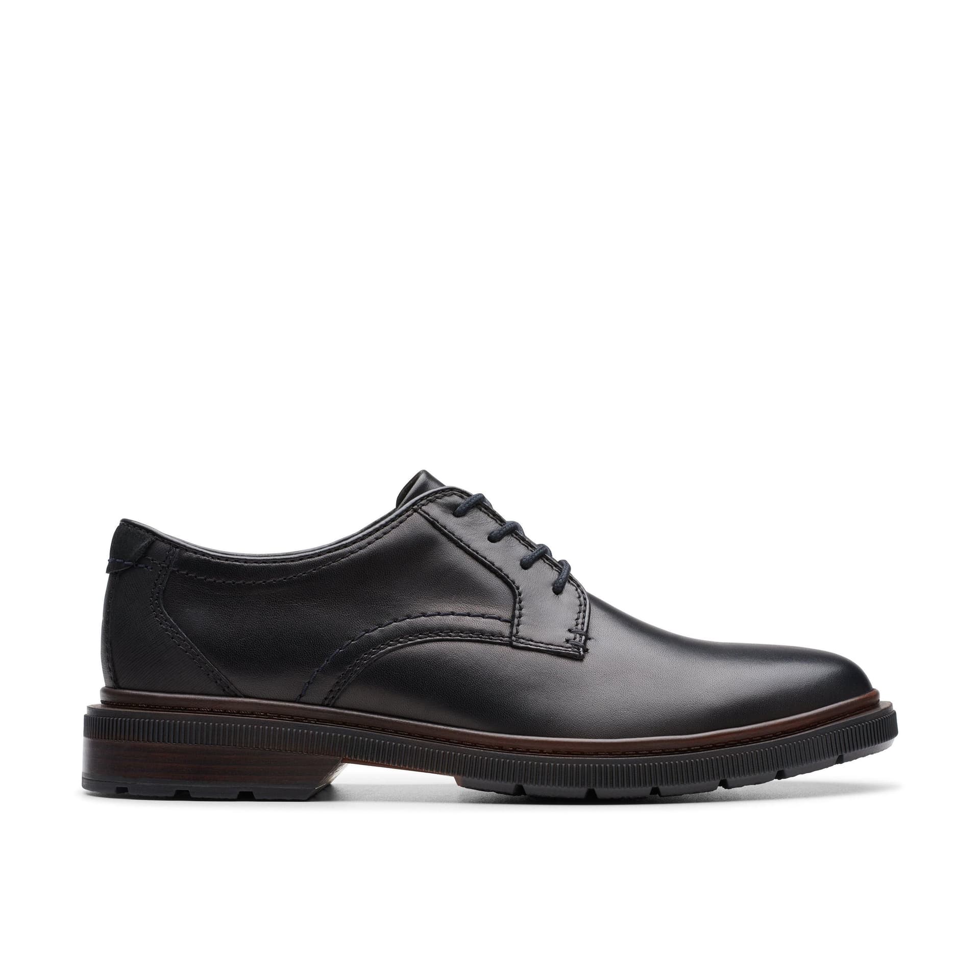 Clarks Clarks Men's Burchill Derby Black Leather Derby Shoes, Lace Up