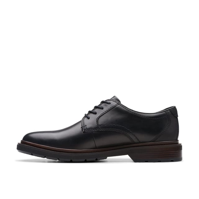 Clarks Clarks Men's Burchill Derby Black Leather Derby Shoes, Lace Up - 2