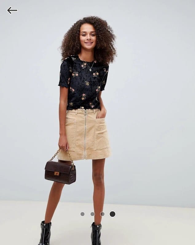 ASOS Black Velvet Floral Embroidery Cropped Top