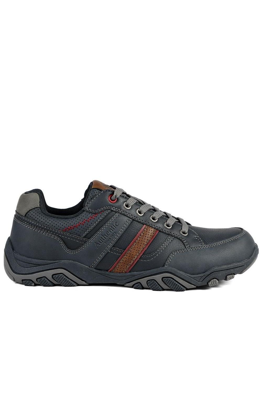 Pavers Pavers Men's Wide Fit Cushioned Rugged Lace Up Shoes in Navy - 2