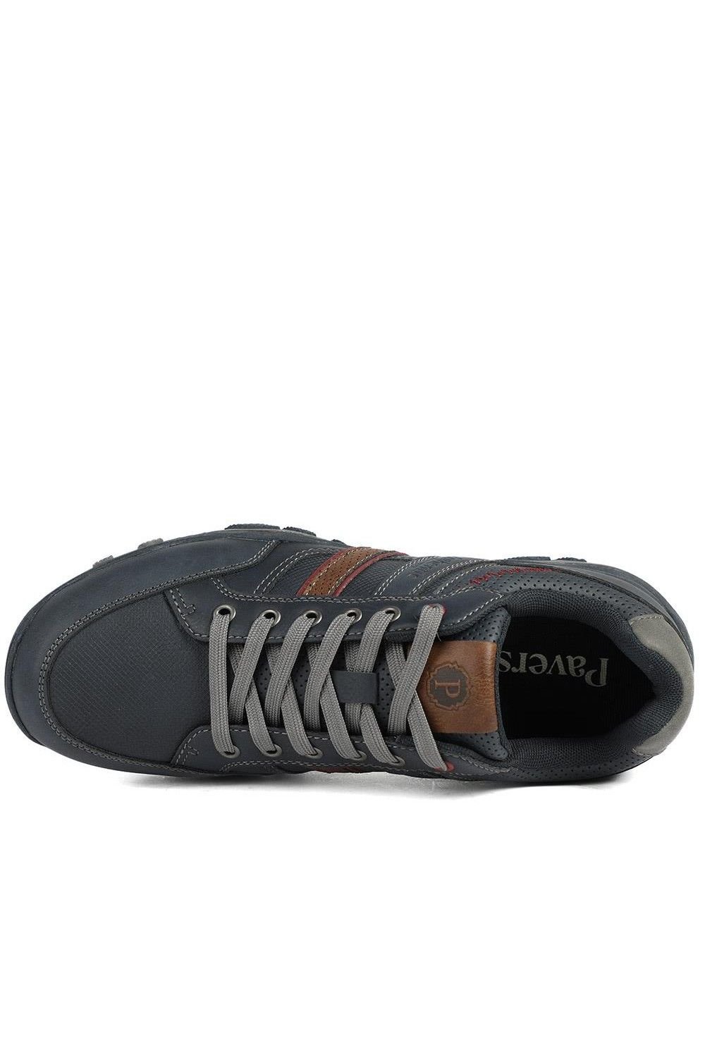 Pavers Pavers Men's Wide Fit Cushioned Rugged Lace Up Shoes in Navy - 4