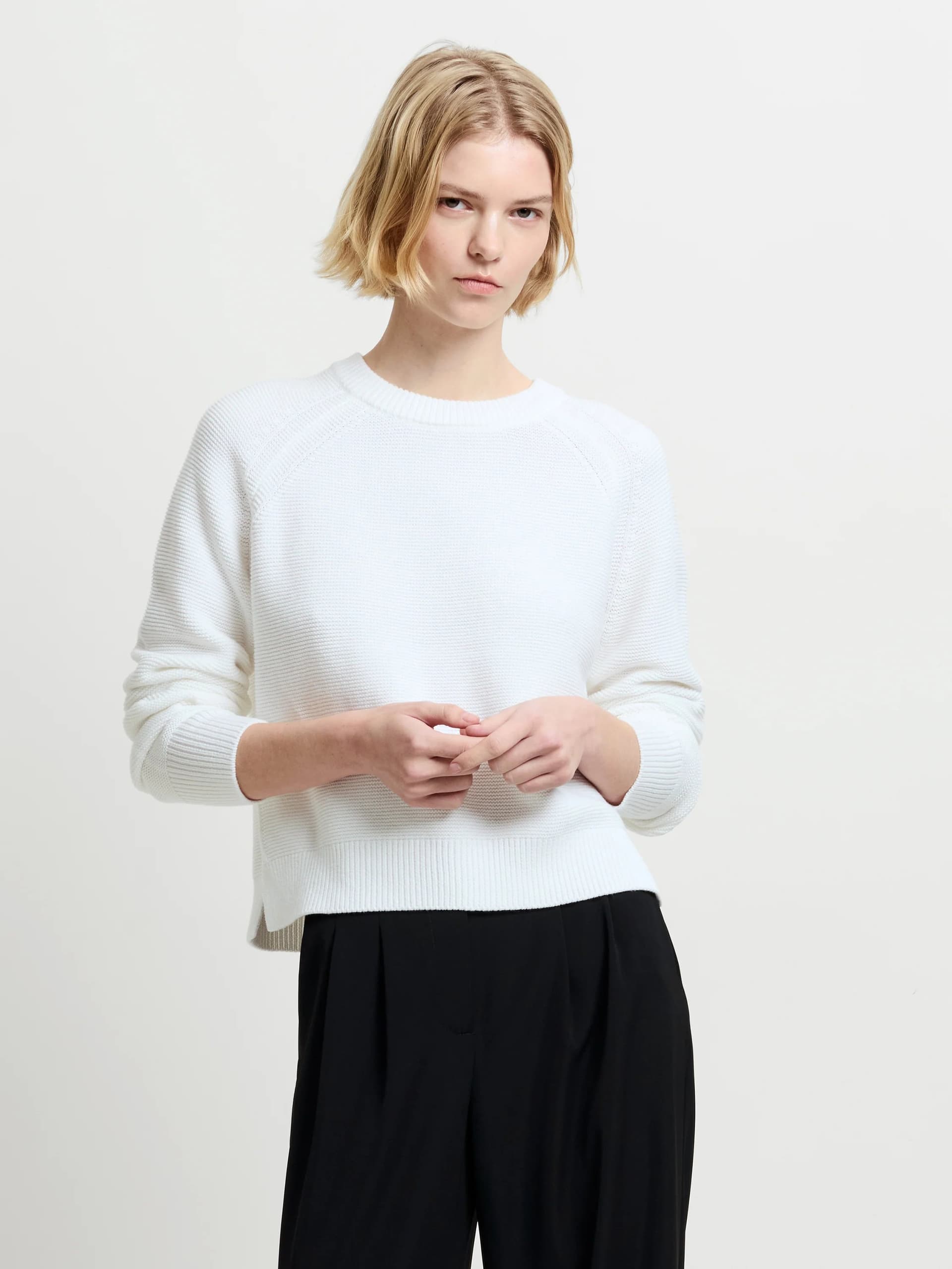 French Connection Lilly Mozart Crew Neck Jumper Summer White