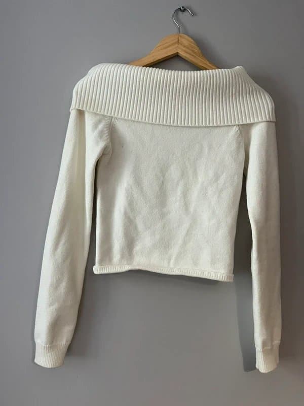 Bershka White off-shoulder jumper