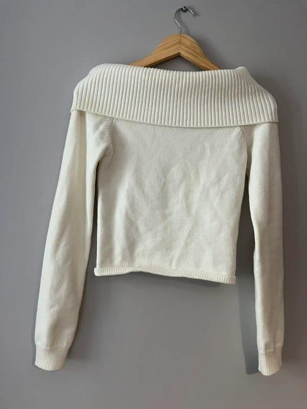 Bershka White off-shoulder jumper - 1