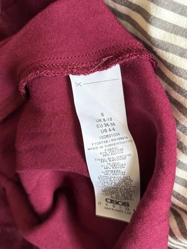 ASOS Design Burgundy ASOS design satin skirt
