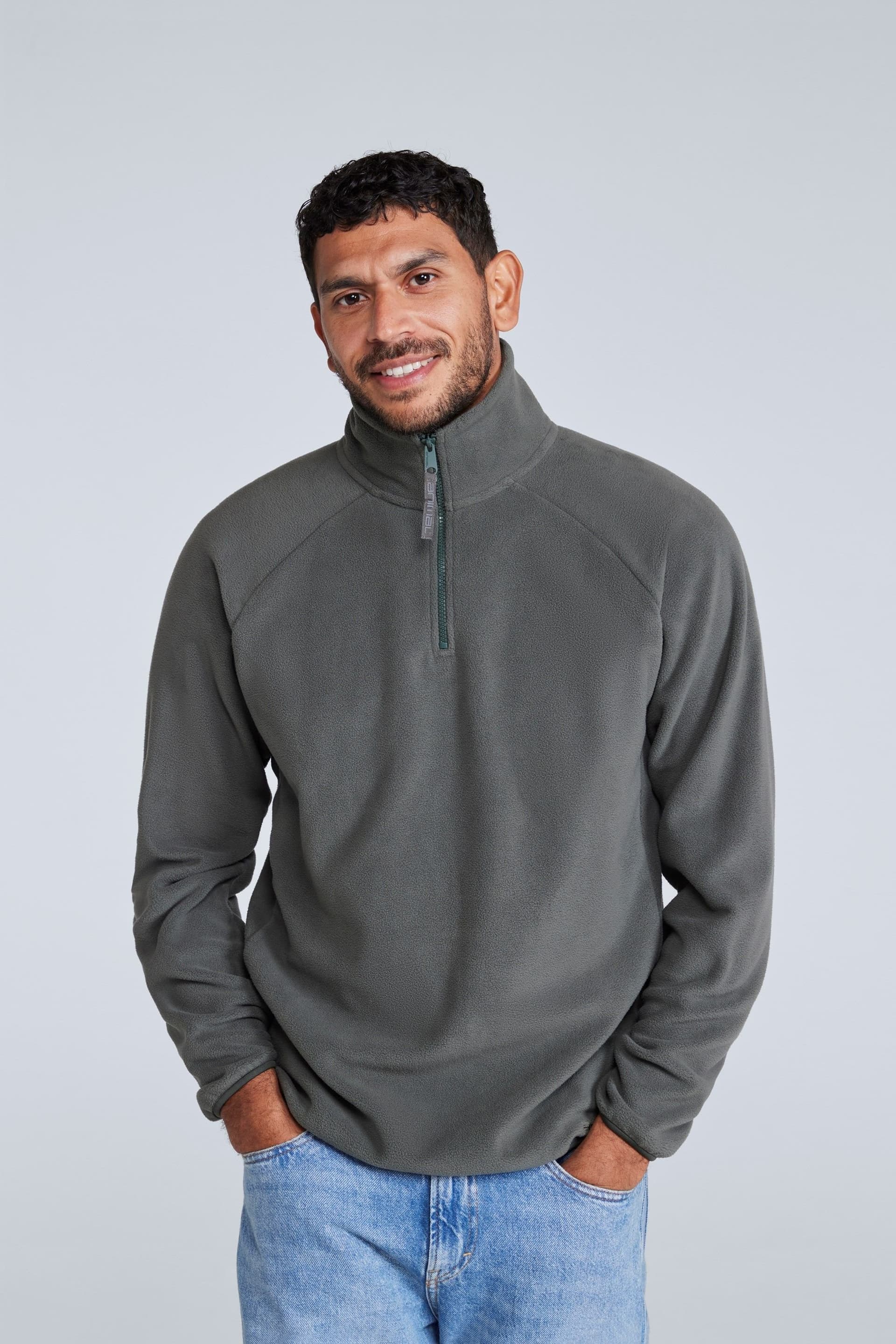 Animal Animal Men's 'Stockholm' Half Zip Breathable Soft Warm & Cosy Snug Fit Fleece in Dark Grey