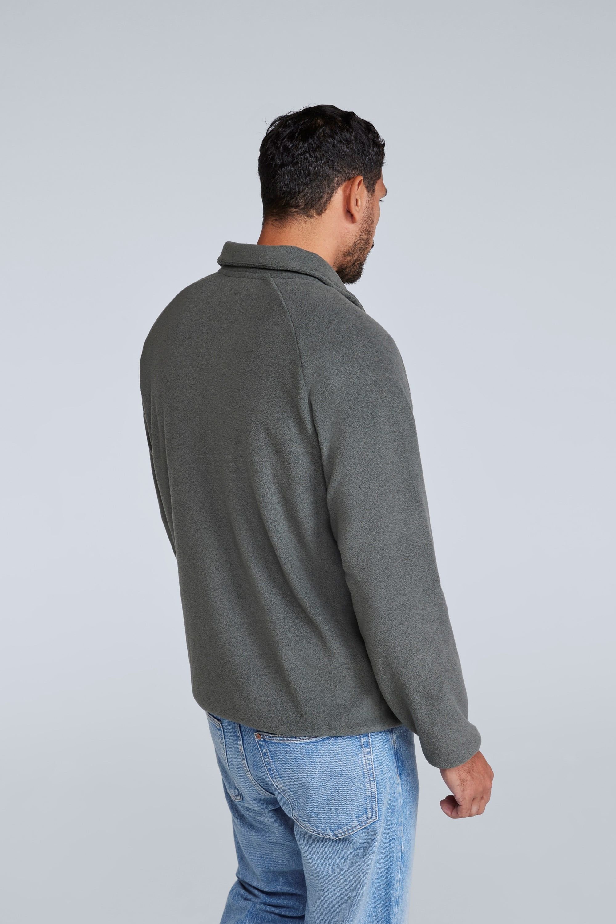 Animal Animal Men's 'Stockholm' Half Zip Breathable Soft Warm & Cosy Snug Fit Fleece in Dark Grey - 2
