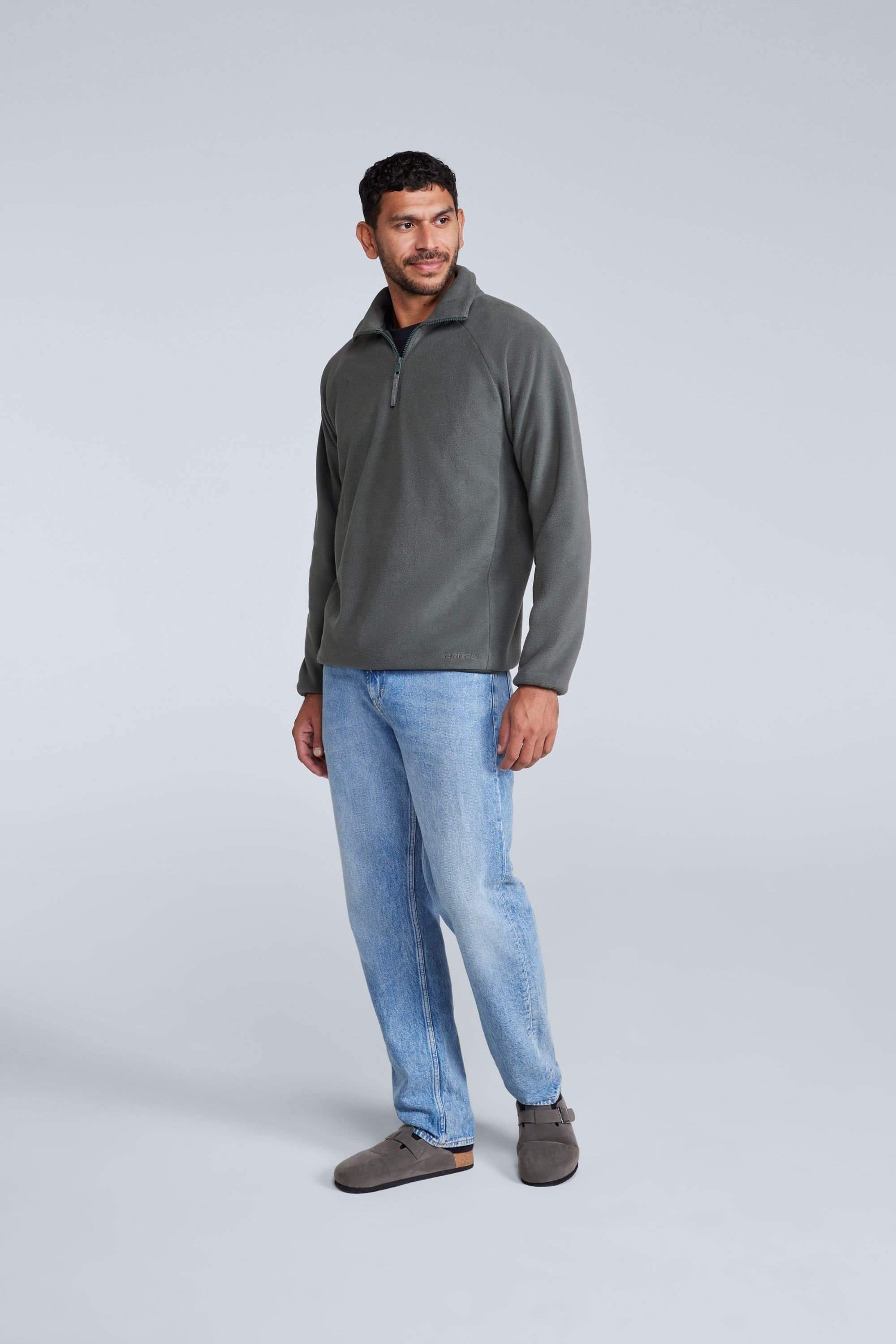 Animal Animal Men's 'Stockholm' Half Zip Breathable Soft Warm & Cosy Snug Fit Fleece in Dark Grey - 3