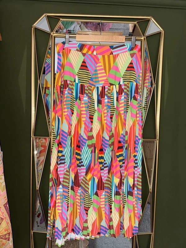 Never Fully Dressed NFD Patchwork Diamond Maxi Skirt Size 14 NEW