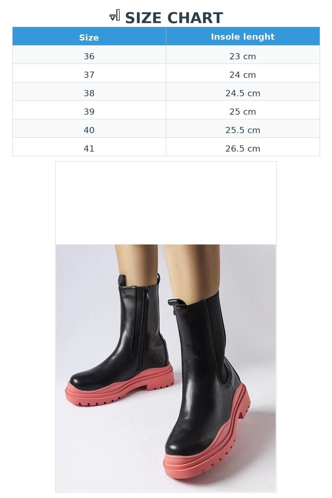Love Lace Love Lace Women's Ankle Zip Boots with Color Pop Sole Flat Heel Warm Lining in Black - 4