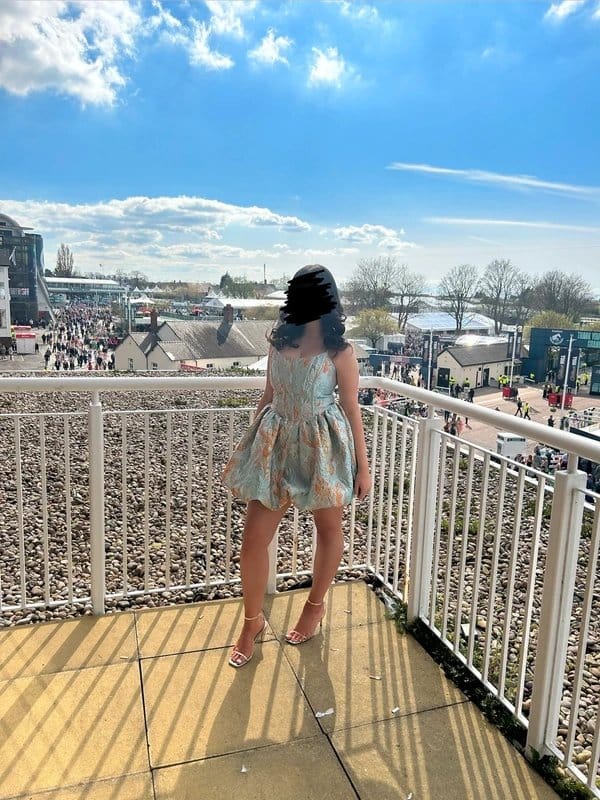 ASOS Light Blue Jacquard Corset Mini Dress