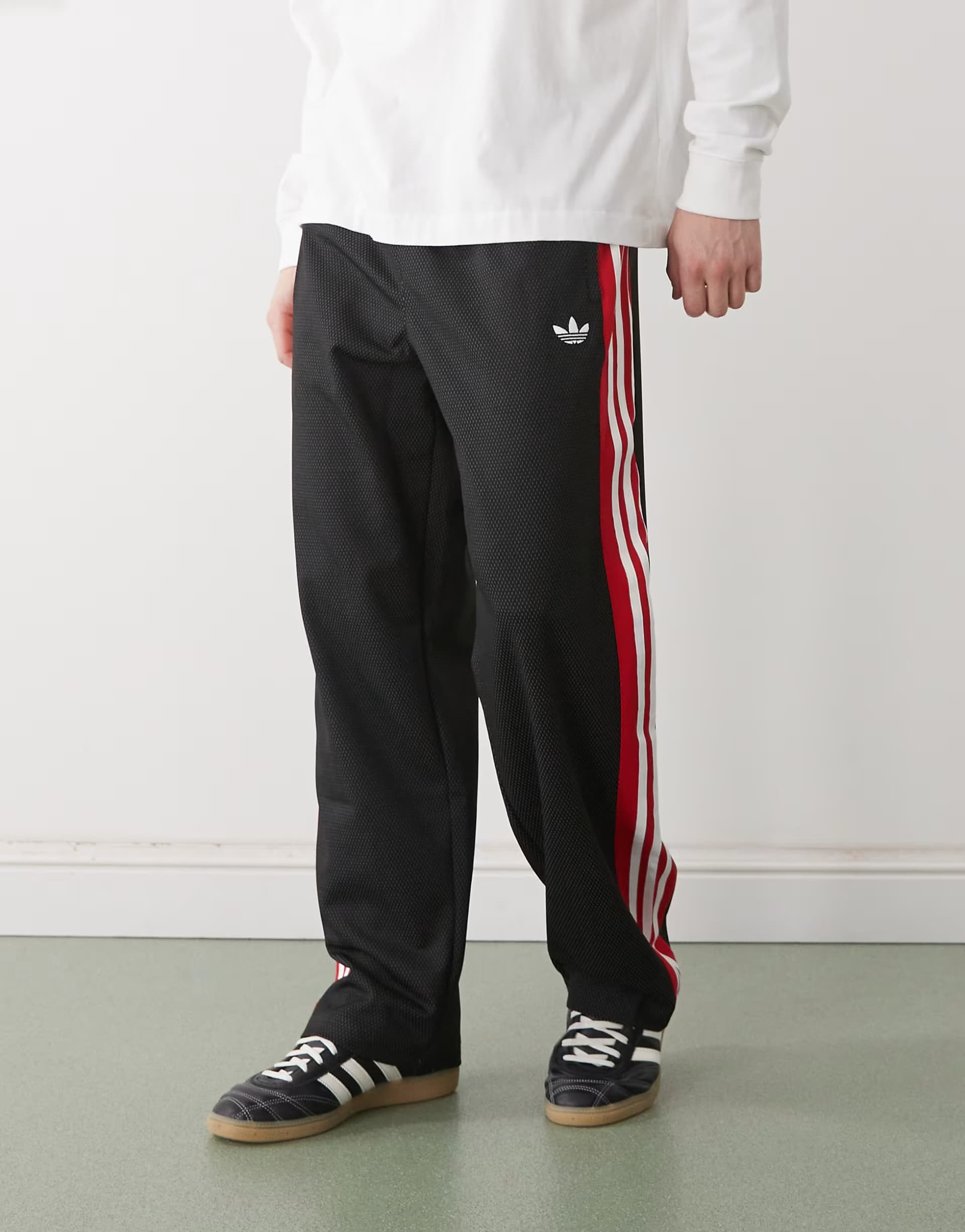 ASOS adidas Originals Loose mesh trackpants in black