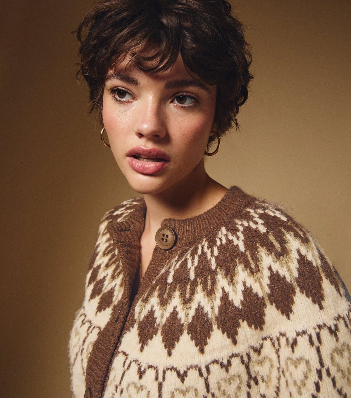 New Look Women's Cream Fairisle Knit Cardigan New Look