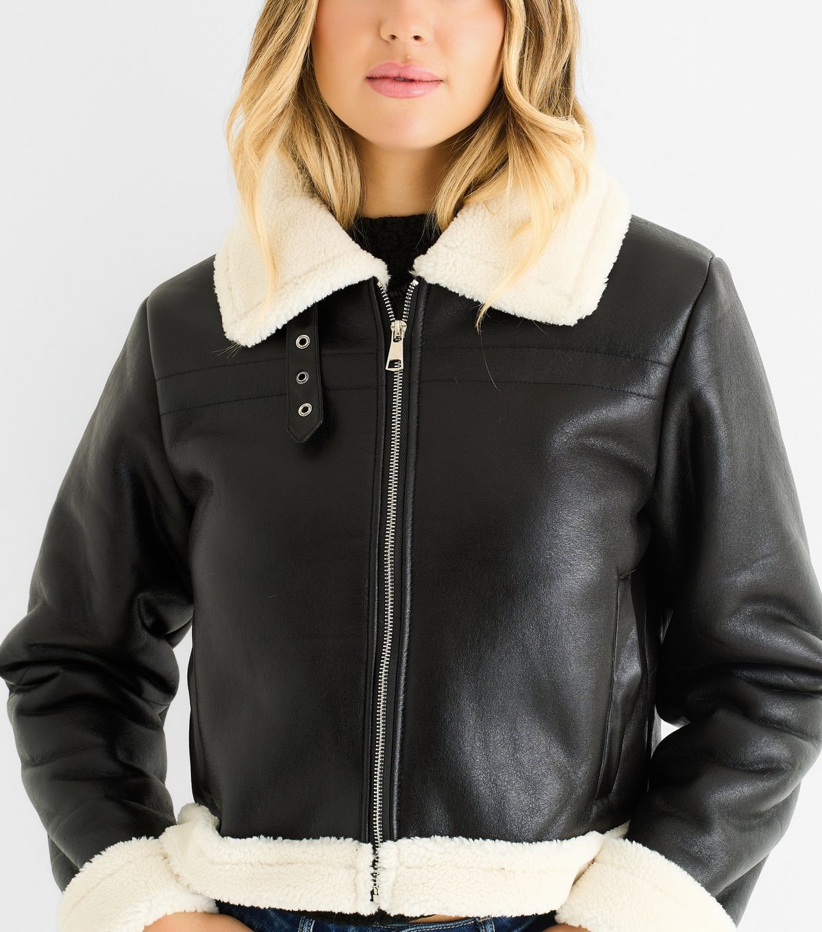 Gini London Women's Black Faux Shearling Jacket Gini London New Look - 2