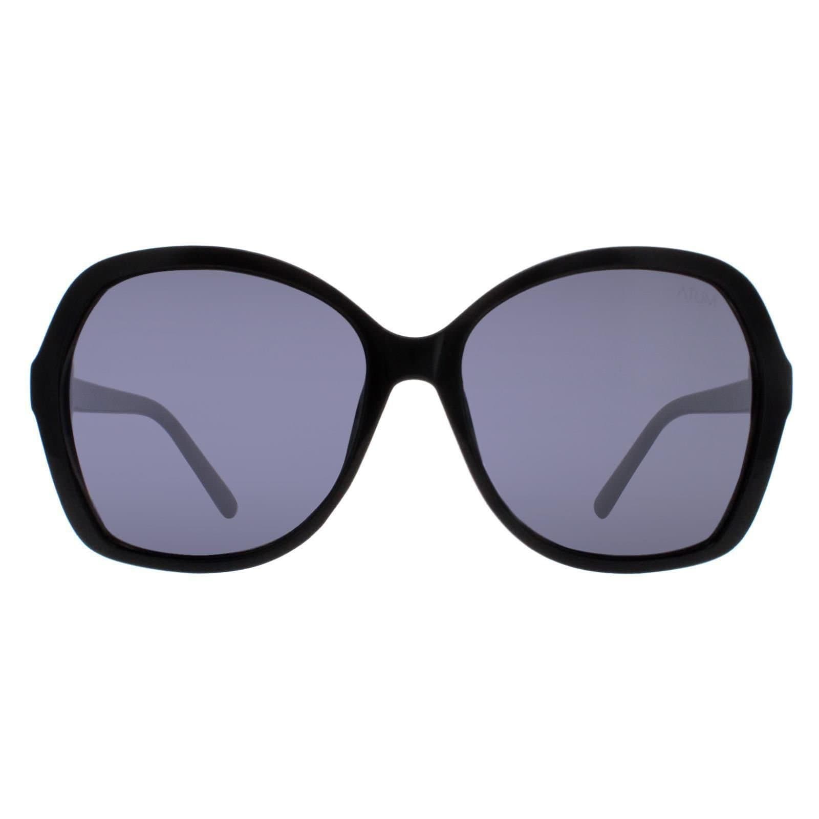 Atum Atum Women's Butterfly Shiny Black Smoke Grey Sunglasses