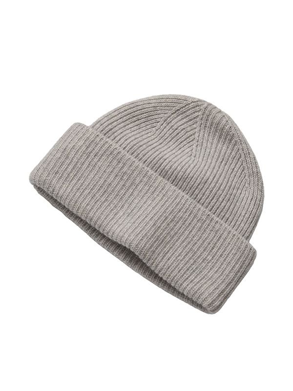 Cove Cove Women's Ribbed Cashmere Beanie in Grey - 3